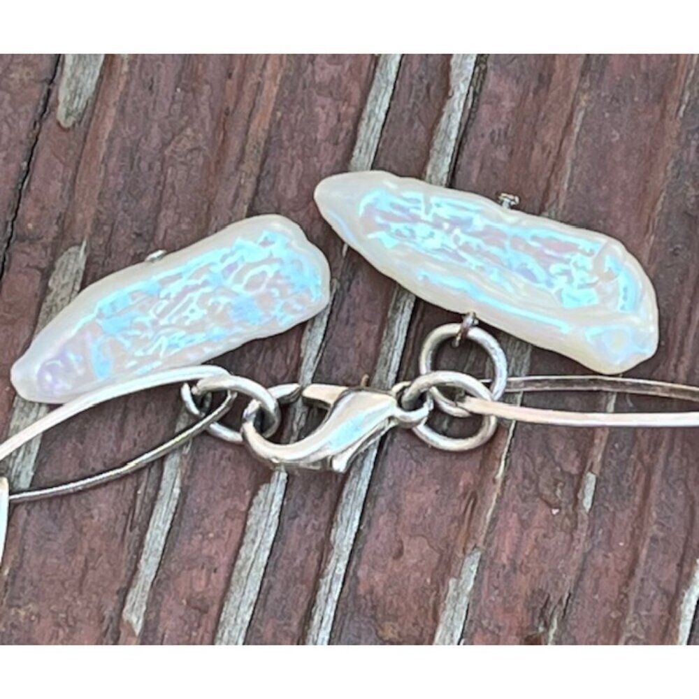 Turquoise Beads Mother Of Pearl with Starfish Charms Silver Bracelet 8" NWOT - Picture 5 of 6